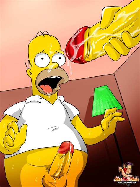 rule 34 cum cum on face cumshot dickgirl ejaculation futa on male futanari homer simpson human