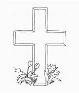 Easter Cross Coloring Drawing Pages Printable Christian Crosses Religious Drawings Christianity Kids Color Gravestone Happy Clipart Coloring4free Tombstone Rocks Easy sketch template