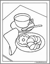 Cake Coloring Coffee Pages Cakes Colorwithfuzzy sketch template