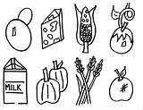 Food Coloring Pages Healthy Sheets Kids Plate Drawing Snacks Sheet Printable Print Farm sketch template
