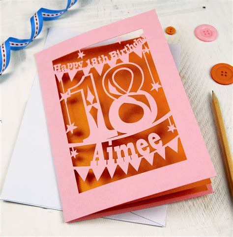 personalised papercut  birthday card  pogofandango
