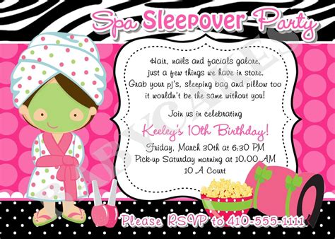 sleepover party invitation