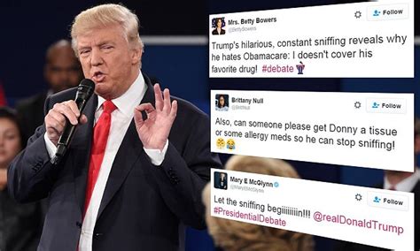 presidential debate sees donald trump s sniffing return daily mail online