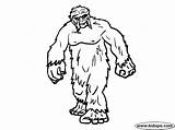 Yeti Bigfoot sketch template