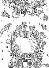 Coloring Space Pages Outer Doodles Books Doodle Book Adult Universe Vintage Planet Sheets Ranada Irvin Marvelous Sheet Telematik Institut Print sketch template