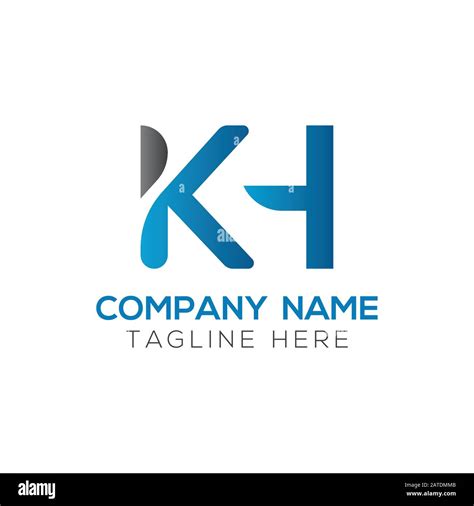 initial alphabet kh logo design vector template abstract letter kh