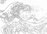 Wave Kanagawa Great Off Drawing Outline Waves Sketch Deviantart Hokusai Japanese Coloring Tattoo Pages Print Colouring Choose Board Woodblock Drawings sketch template