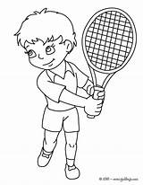 Tenis Tennisman Colorier Golpe Hellokids sketch template