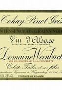 Image result for Weinbach Tokay Pinot Gris Quintessence Grains Noble Cuvee d'Or. Size: 127 x 185. Source: winelibrary.com