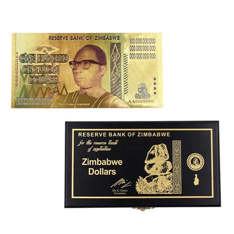 decillion dollar zimbabwe goud bankbiljetten nep geld rekeningen  goud folie bankbiljet