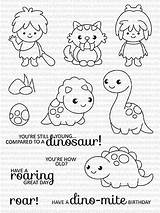 Dino Mite Dinosaurios Clearlybesottedstamps sketch template