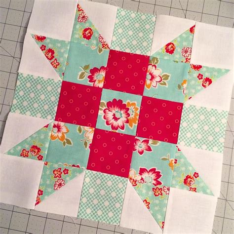 patchwork quilt block  flowers