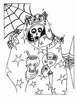 Coloring Pages Spooky Halloween Popular sketch template