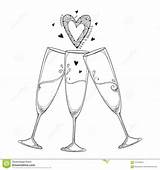 Champagne Contour Toasting sketch template