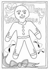 Christmas Gingerbread Coloring Man Pages Printables Printable Color Print Getcolorings sketch template
