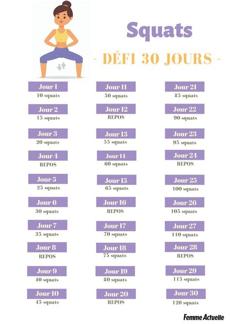 6 défis sportifs d un mois pour une silhouette de rêve défi squat 30 jours défi squat et
