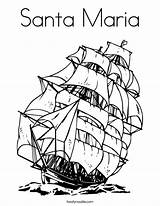 Coloring Ship La Maria Santa Pinta Nina Columbus Pages Niña Worksheet Colouring Usa Template Print Raft Twistynoodle Explorer Built California sketch template