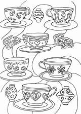 Coloring Disney Mad Hatters Inspired Tea Party Cup Ride Downlaod sketch template