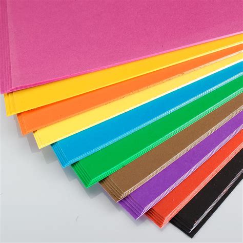 cardboard large sheets  assorted colours mm  mm gsm harleys  educational