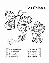 Spanish Color Number Worksheet Coloring Colores Colors Pages German Worksheets Butterfly Los Numbers Farben Kids Die Kindergarten Teacherspayteachers Preschool Names sketch template