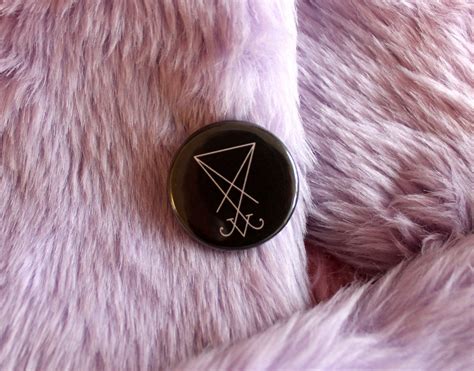 sigil of lucifer badges 32mm pink black pastel goth satan etsy