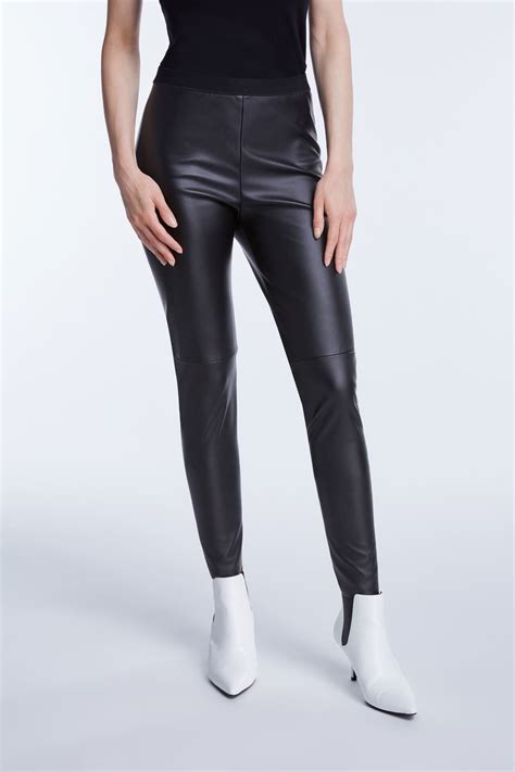 set leather trousers in black at storm fashion