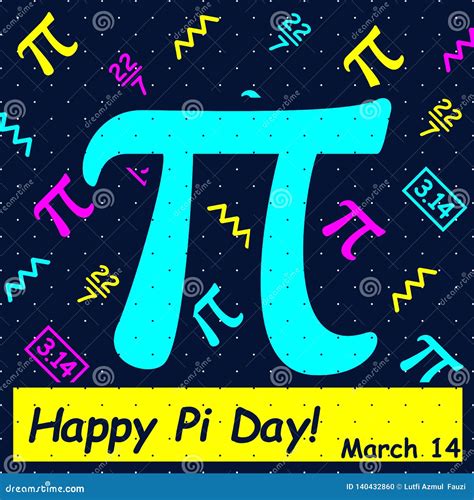 celebrate pi day happy pi day vector stock vector illustration  education diameter