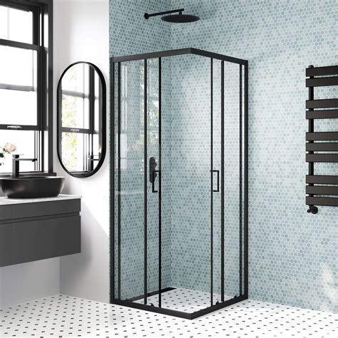 london matt black mm corner entry shower enclosure