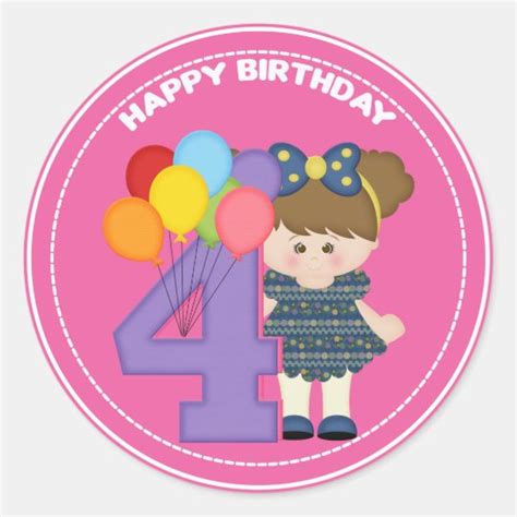 year  girl birthday sticker zazzlecom