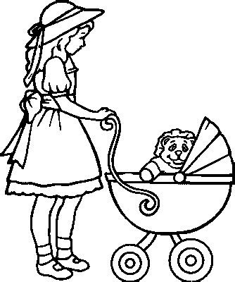 baby carriage kids coloring pages