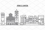 Lucca Skyline sketch template