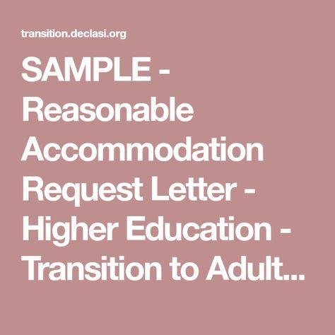 sample reasonable accommodation request letter higher education
