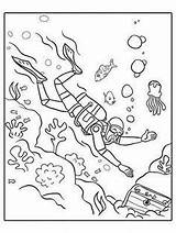 Colorear Scuba Diver Parents Buzo sketch template