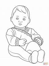Coloring Baby Pages Girl Newborn Popular sketch template