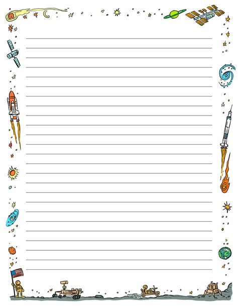 lined paper printable  border