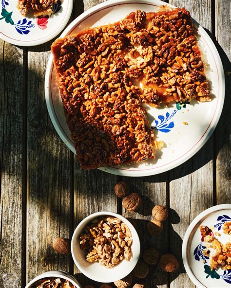 plaatkoek met walnoten en honing karamel foodies