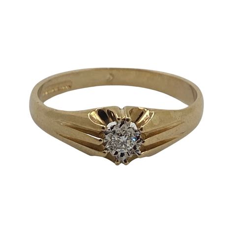 reserve mens vintage diamond ring  kt yellow gold catawiki