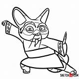 Panda Master Fu Kung Drawing Shifu Draw Step Characters Kungfu Cartoon Cartoons Clipartmag Sketchok sketch template