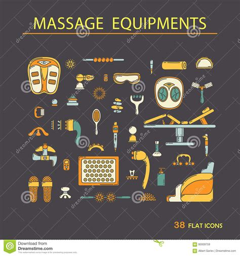 massage appliance icon set stock illustration illustration of