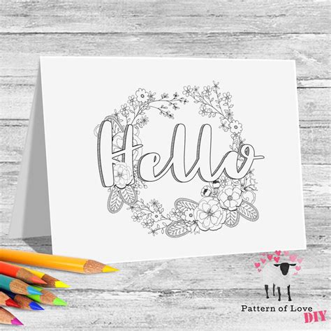 coloring printable note cards etsy