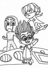 Pj Romeo Ninja Masks Coloring Fun Kids sketch template