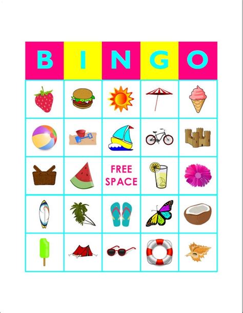 printable summer bingo printable word searches