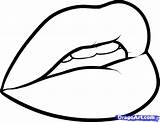 Lips Outline Drawing Coloring Pages Easy Mouth Drawings Line Clipart Lip Templates Draw Template Stencil Printable Big Cute Color Glitter sketch template