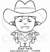 Sheriff Mad Kid Cowgirl Clipart Cartoon Thoman Cory Outlined Coloring Vector Cowboy Royalty 2021 Clipartof sketch template