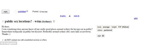 sydney exhibitionists turn to craigslist to advertise public sex