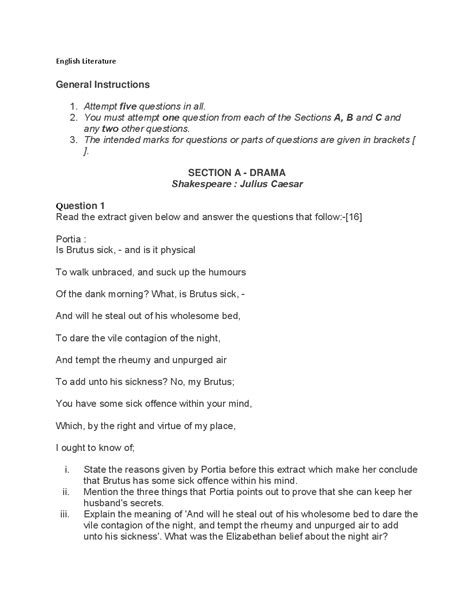 Download Icse Sample Question Papers For Class 10 English Literature