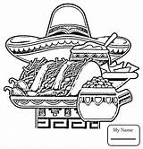 Coloring Pages Maracas Culture Mexican Sombrero Getcolorings Printable Food Print sketch template