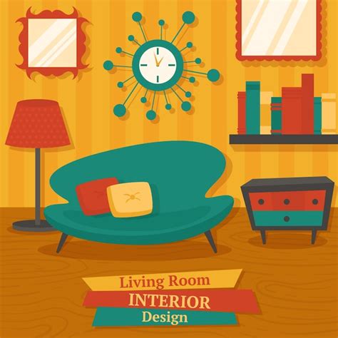 vector interior indoor living room design  sofa lamp