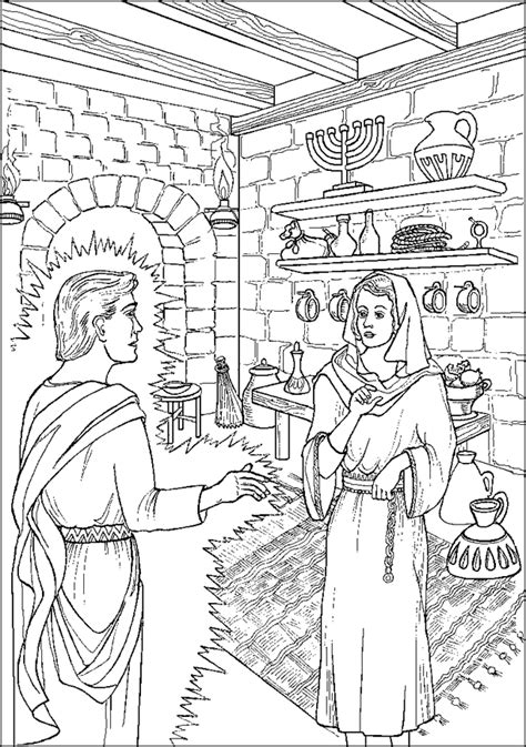 angel appears  mary coloring page sunday school coloring pages