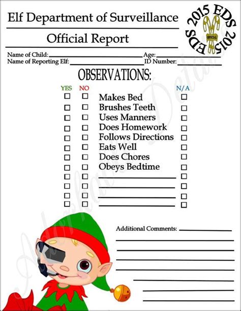 elf report card  shelf elves digital  file elf report card elf